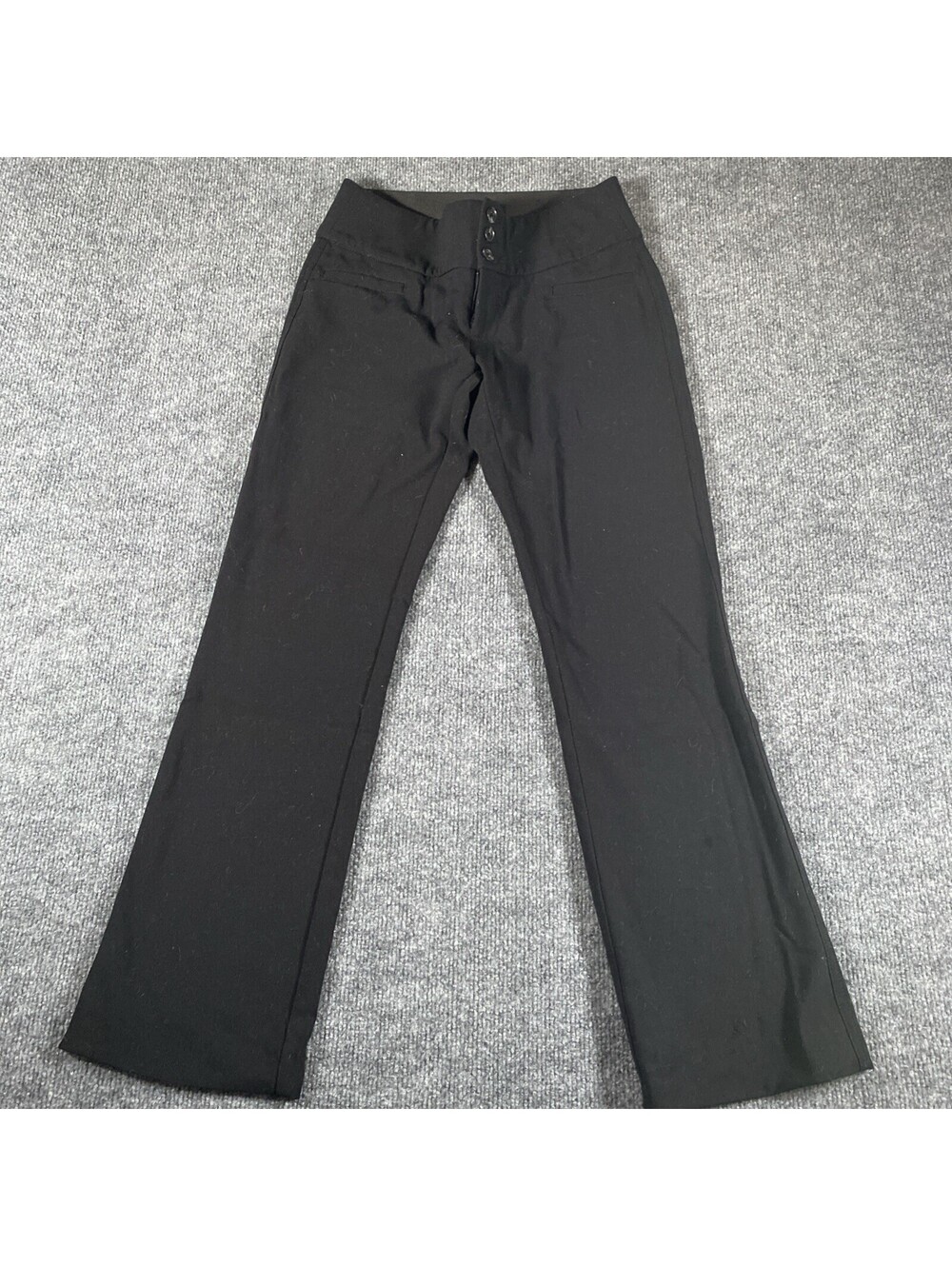 Hollywould Women Black Dress Pants Size 0 Short Black Button Ag